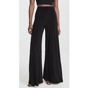Norma Kamali Women’s Wide-Leg Elephant Dress Pants Black Pull On Stretch Knit S